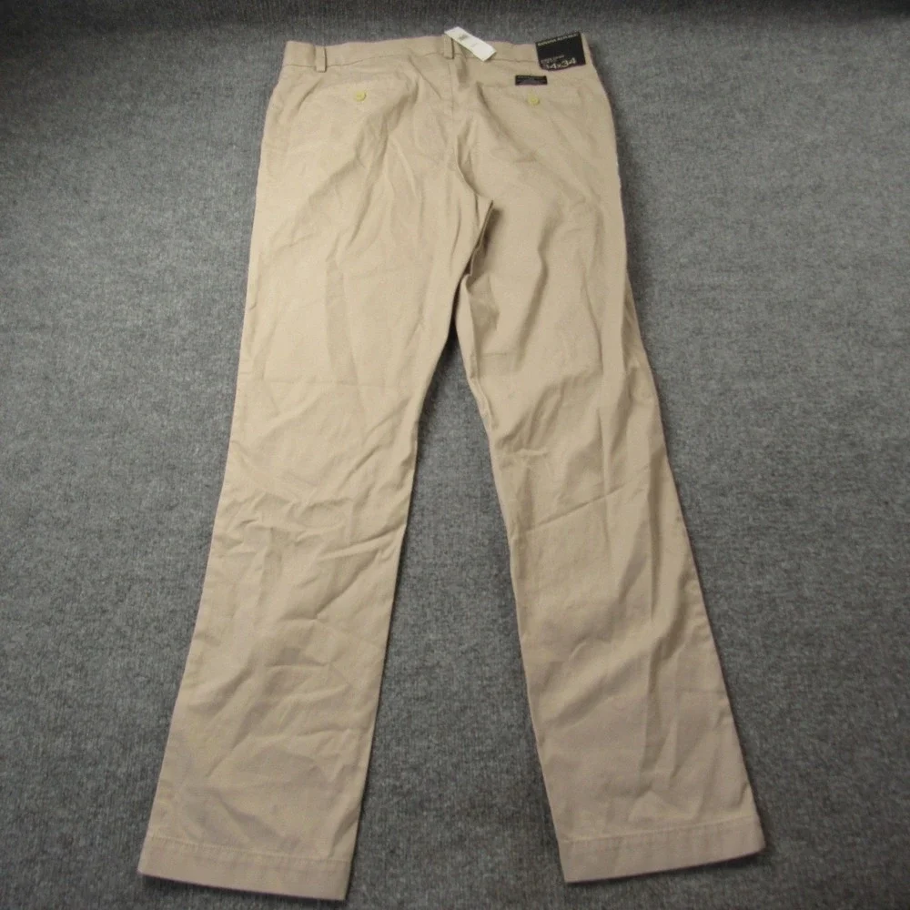 Banana Republic‎ Pants Mens 34x34 Khaki Aiden Chino Slim Fit Flat Front Cotton
